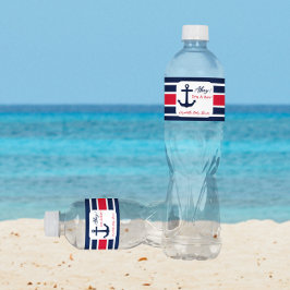 Rótulo De Garrafa De Vinho Ahoy, é um menino! Chá de fraldas náutico