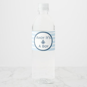Rótulo De Garrafa De Vinho Ahoy, é uma garrafa de água Chá de fraldas