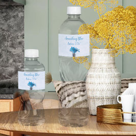 Rótulo De Garrafa De Vinho Algo Azul Antes do Chá de Noiva