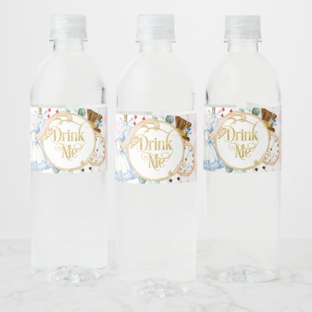 Rótulo De Garrafa De Vinho Alice Wonderland, festa de chá de ódio louco, beba (Garrafas)