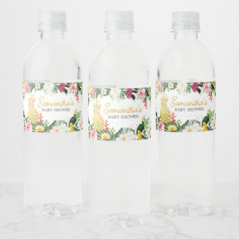 Rótulo De Garrafa De Vinho Aloha Baby Pineapple Baby Shower