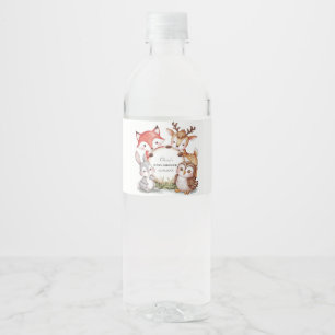 Rótulo De Garrafa De Vinho Animais da Floresta Chá de fraldas