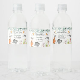 Rótulo De Garrafa De Vinho Animais de Floresta Cura primeiro aniversario Selv