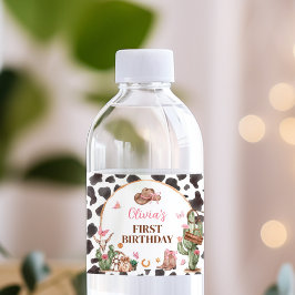 Rótulo De Garrafa De Vinho Aniversário da Arco Rosa-Rosa-Cowgirl Ocidental