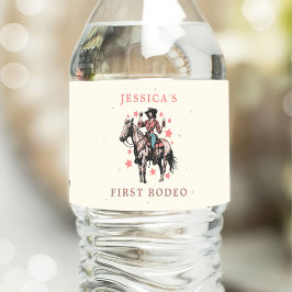 Rótulo De Garrafa De Vinho Aniversário da Cowgirl Ocidental selvagem do Oeste