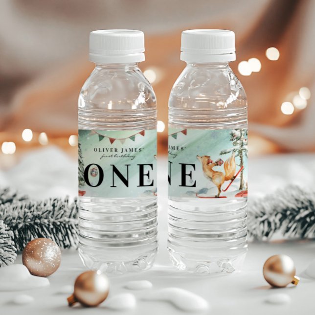 Rótulo De Garrafa De Vinho Aniversário da Floresta Inverna Encantada (Criador carregado)