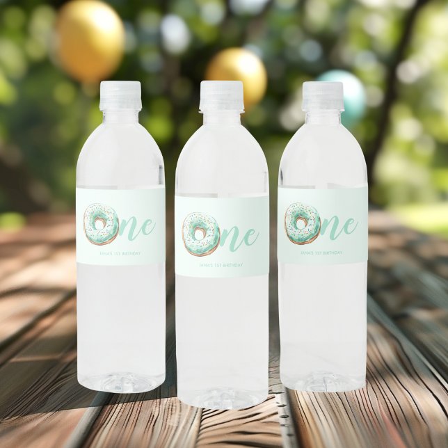 Rótulo De Garrafa De Vinho Aniversário da Rosquinha Verde (Criador carregado)