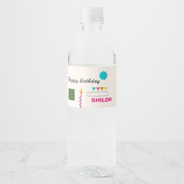 Rótulo De Garrafa De Vinho Aniversário de Arte Moderna Festiva abstrato (Frente)