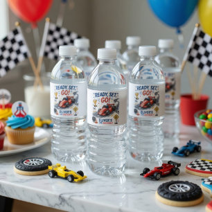 Rótulo De Garrafa De Vinho Aniversário de Carro de Corrida Personalizado
