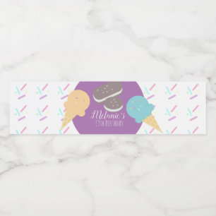 Rótulo De Garrafa De Vinho Aniversário de Confetti do Sorvete Moderno