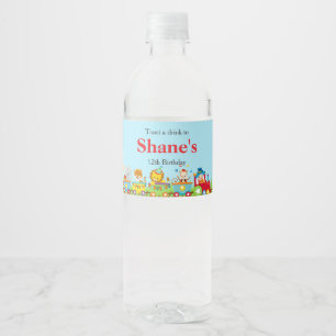 Rótulo De Garrafa De Vinho Aniversário de criança do trem Circus Animal em Ve