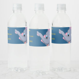 Rótulo De Garrafa De Vinho Aniversário de Elefante Fofo