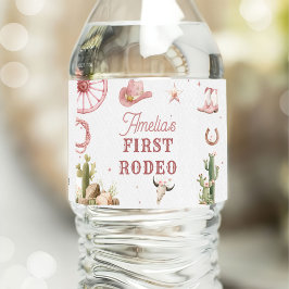 Rótulo De Garrafa De Vinho Aniversário de Rodeio de Cowgirl Ocidental