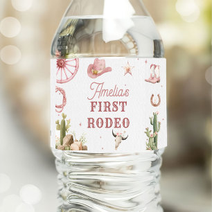 Rótulo De Garrafa De Vinho Aniversário de Rodeio de Cowgirl Ocidental