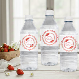 Rótulo De Garrafa De Vinho Aniversário de Um Ano da Fruta Vermelha com Renda