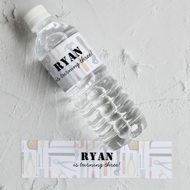 Rótulo De Garrafa De Vinho Aniversário do Construtor de Construção de Meninos (Criador carregado)