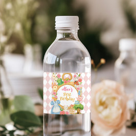 Rótulo De Garrafa De Vinho Aniversário do Partido do Chá em Onederland