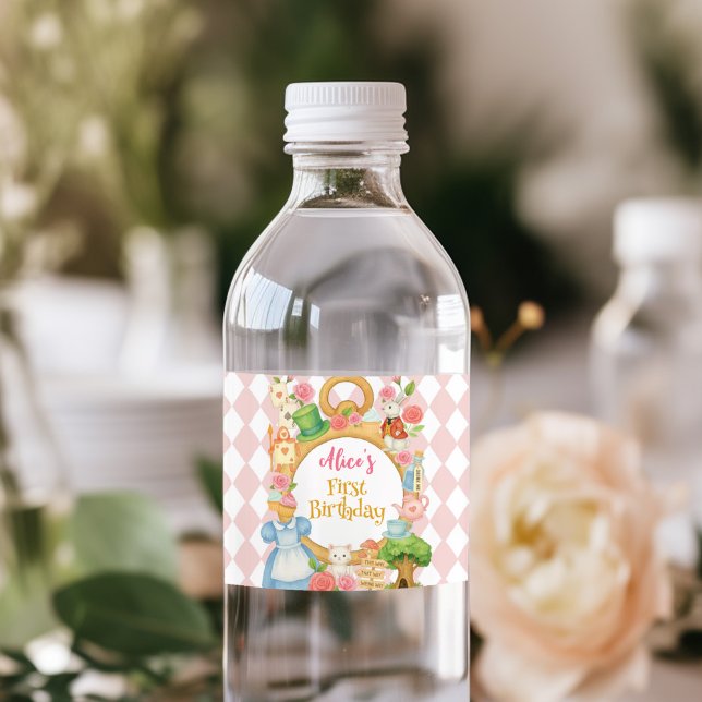 Rótulo De Garrafa De Vinho Aniversário do Partido do Chá em Onederland (Criador carregado)