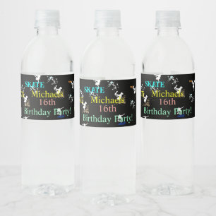 Rótulo De Garrafa De Vinho Aniversário do skate a qualquer idade