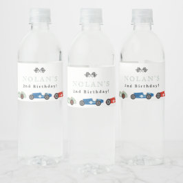 Rótulo De Garrafa De Vinho Aniversário do Tema do Carro Race