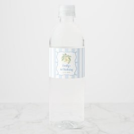Rótulo De Garrafa De Vinho Aniversário Lemon Blue