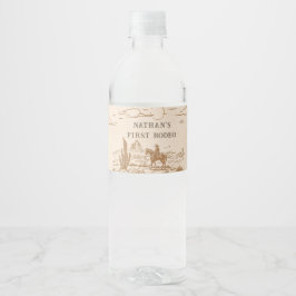 Rótulo De Garrafa De Vinho Aniversário Rodeio Vintage Ocidental