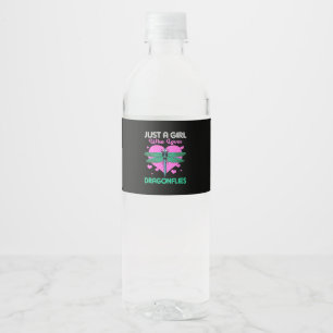 Rótulo De Garrafa De Vinho Apenas Uma Menina Que Ama Dragonflies