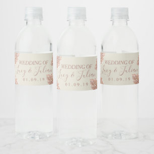 Rótulo De Garrafa De Vinho Aquarela Pampas Casamento Pintado à Mão  