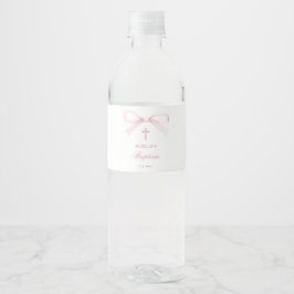 Rótulo De Garrafa De Vinho Arco de Batismo Rosa Aquarela