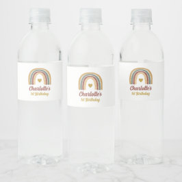 Rótulo De Garrafa De Vinho Arco-íris Boho
