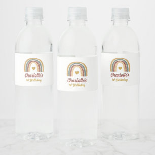 Rótulo De Garrafa De Vinho Arco-íris Boho