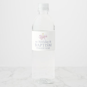 Rótulo De Garrafa De Vinho Arco rosa moderno e batismo