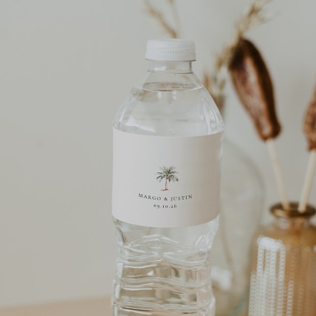 Rótulo De Garrafa De Vinho Árvore Palm de Aquarela (Criador carregado)