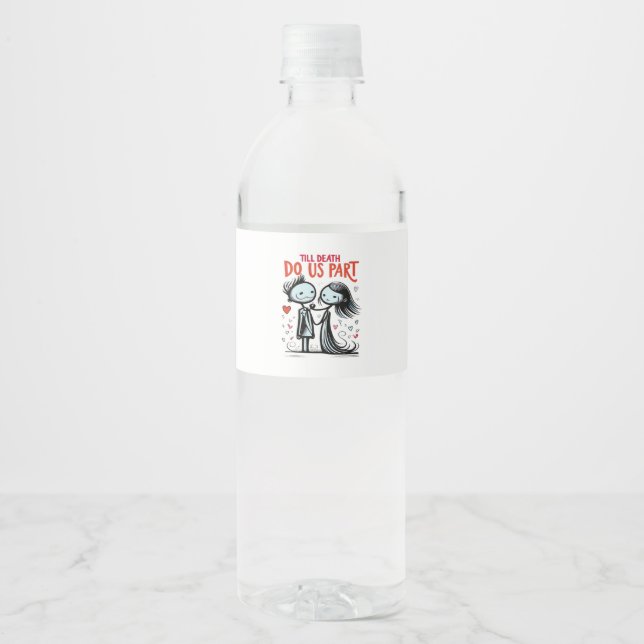 Rótulo De Garrafa De Vinho Até que a Morte nos Separe - Clássico (Frente)