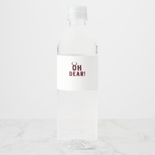 Rótulo De Garrafa De Vinho Atitude Divertida Oh Querido Cervo Xadrez Design C (Frente)
