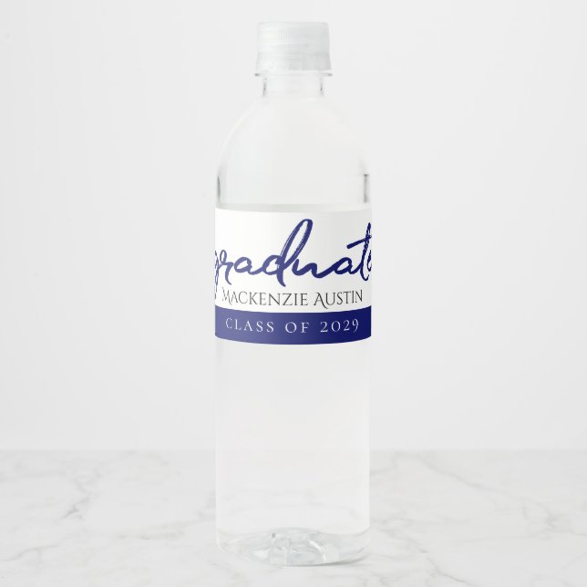 Rótulo De Garrafa De Vinho Azul-claro-formando | Roteiro Robin de Pincel de O (Frente)