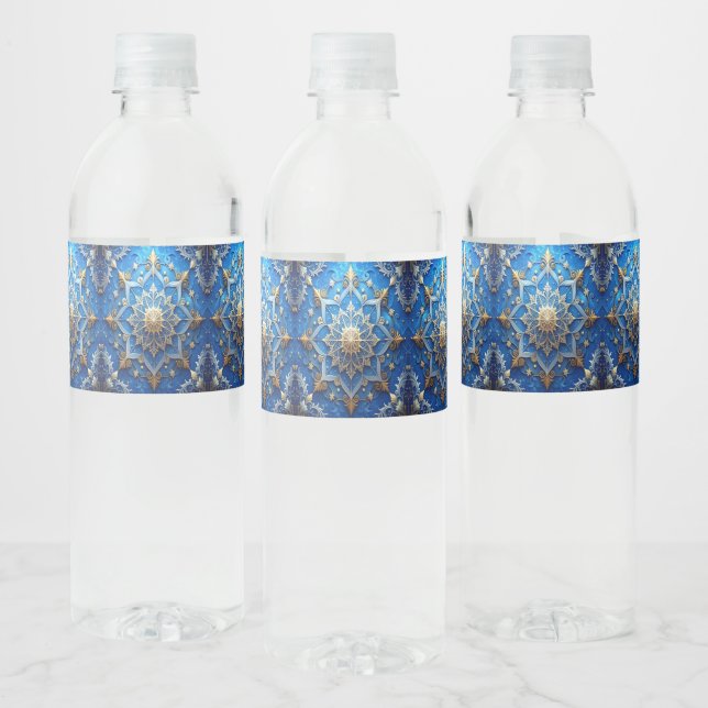 Rótulo De Garrafa De Vinho Azul Decorativo Feriado (Garrafas)