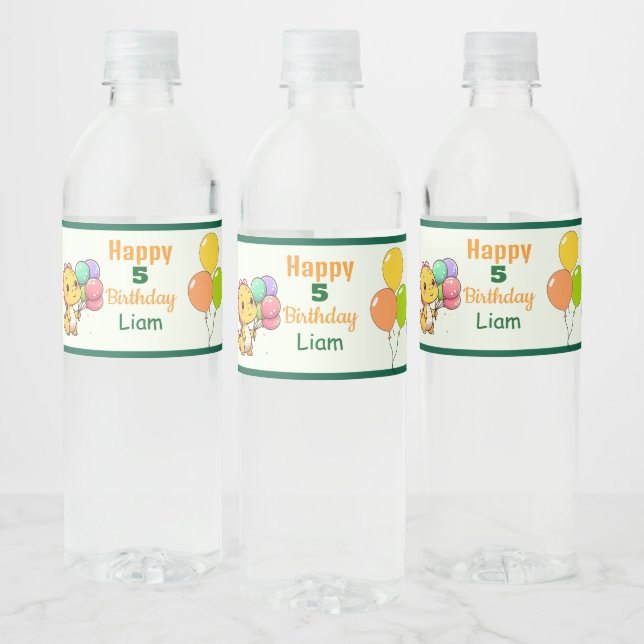 Rótulo De Garrafa De Vinho Baby Dino Water Bottle Labels (Garrafas)