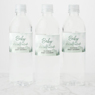 Rótulo De Garrafa De Vinho Baby it's Cold Outside Baby Shower