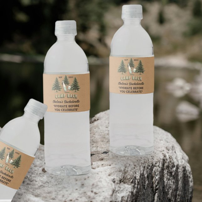 Rótulo De Garrafa De Vinho Bachelorette Personalizada Kraft Tan Rustic (Criador carregado)