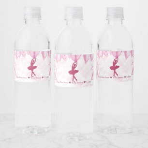 Rótulo De Garrafa De Vinho Ballerina Pink Personalizado