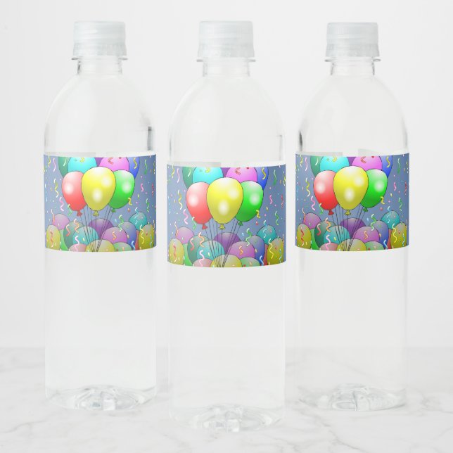 Rótulo De Garrafa De Vinho Balões e Confetti (Garrafas)