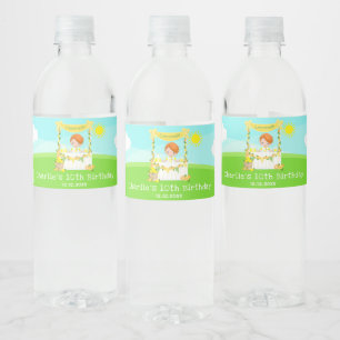 Rótulo De Garrafa De Vinho Banca de Limonada Aniversário Menino de Cabelo Ver