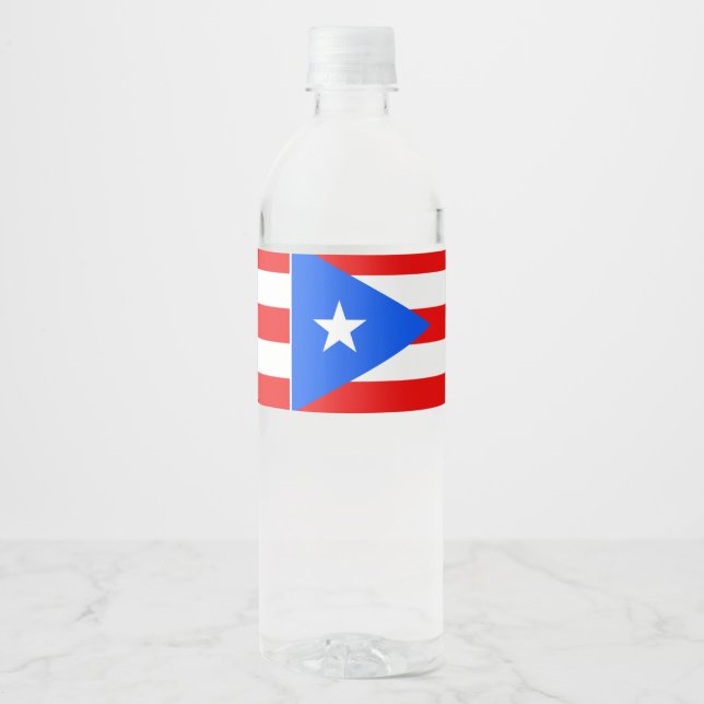 Rótulo De Garrafa De Vinho Bandeira Porto Rico (Frente)