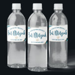 Rótulo De Garrafa De Vinho Bat Mitzvah Simples Moderno Turquesa Ouro Ágata<br><div class="desc">Nenhuma festa de Bat Mitzvah está completa sem garrafas de água personalizadas. Deixe sua Bat Mitzvah favorita se orgulhar, se alegrar e celebrar seu marco em sua festa perfeitamente coordenada. Tipografia azul-turquesa escura, pedras de ágata azul-turquesa acentuadas com veias de ouro falso e uma Estrela de Davi de ouro falso,...</div>