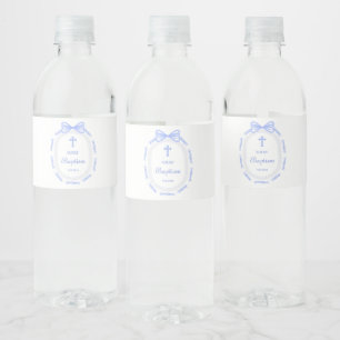 Rótulo De Garrafa De Vinho Batismo da fita do Arco azul