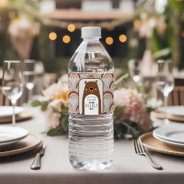 Rótulo De Garrafa De Vinho Beary Cute Neutral Baby Shower Wrap