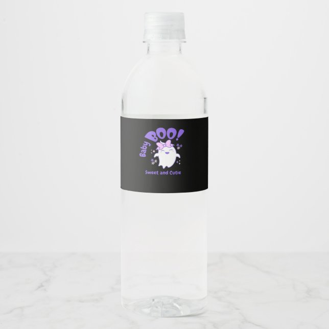Rótulo De Garrafa De Vinho Bebê Boo! Doce e Toddler Halloween Design (Frente)