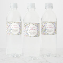 Rótulo De Garrafa De Vinho Bebê com flores cor-de-rosa púrpura Flores selvage