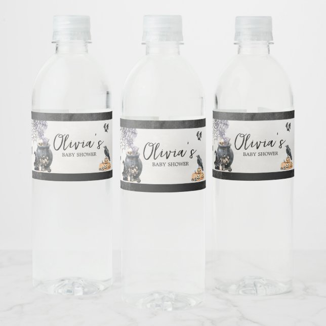 Rótulo De Garrafa De Vinho Bebê está criando Chá de fraldas de bruxaria (Garrafas)